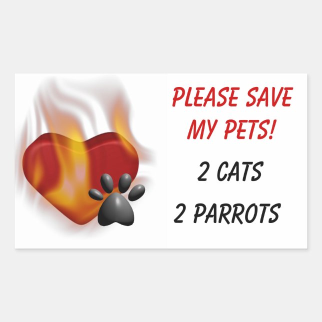 Please Save My Pets! Rectangular Sticker (Front)