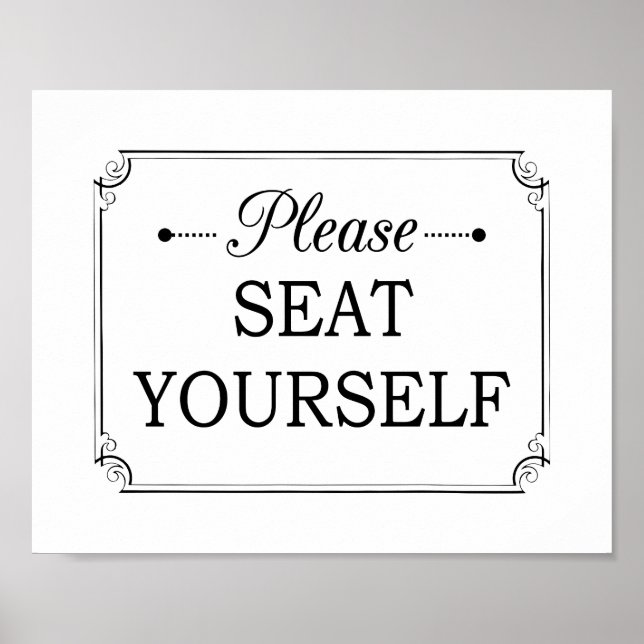 Please Seat Yourself Funny Bathroom Poster (Front)