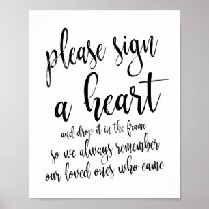 Please Sign A Heart Rustic Wedding 8x10 Sign