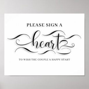 Please Sign A Heart Wedding Sign