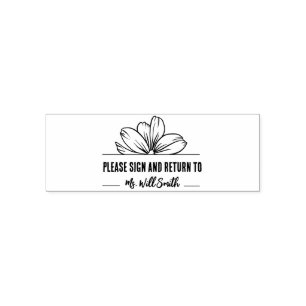 Please Sign and Return To Personalised Teacher Self-inking Stamp