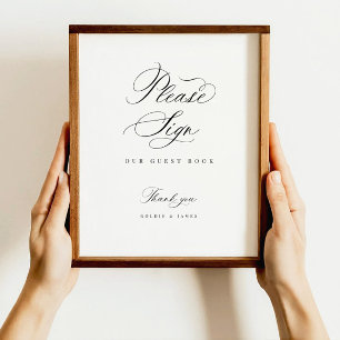 Please Sign Guest Book Reception Table Poster
