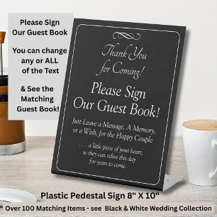 Please Sign Our Guest Book Black White Infinity
