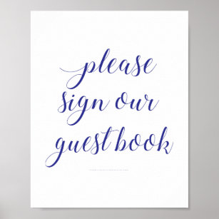 Please Sign Our Guest Book Navy Blue Wedding