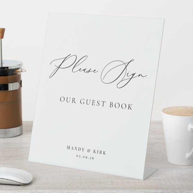 Please Sign Our Guest Book Wedding Sign Minimalist (In SItu)