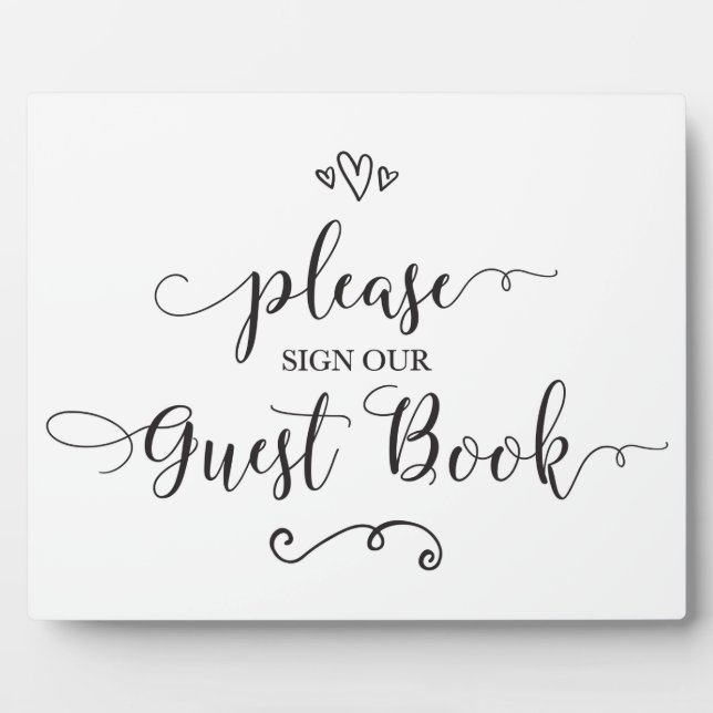 Please Sign Our Guest Book Wedding Sign Plaque (Front)