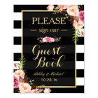 Please Sign Our Guestbook | Floral Stripes Wedding