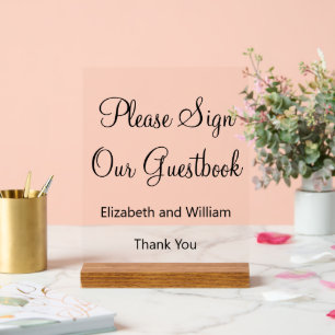 Please Sign Our Guestbook with Bride & Groom Names