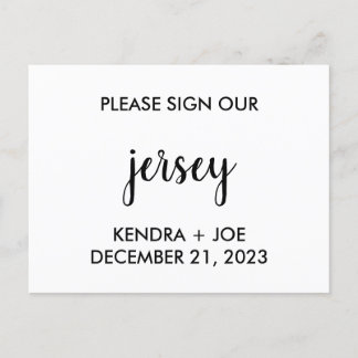 Please Sign Our Jersey, Guest Book Ideas Postcard