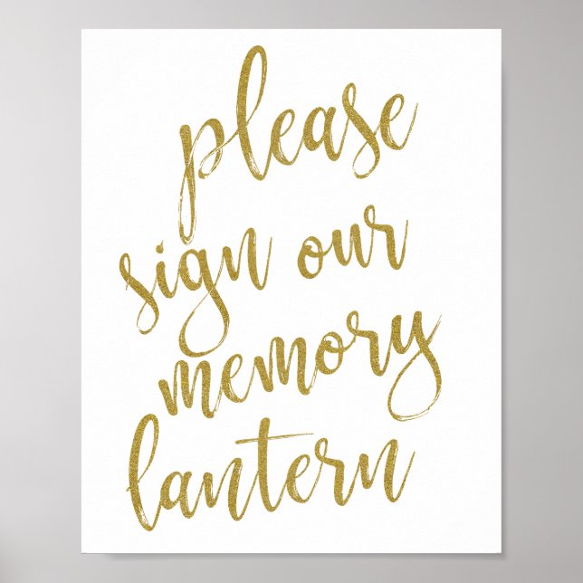 Please Sign our Memory Lantern 8x10 Wedding Sign (Front)