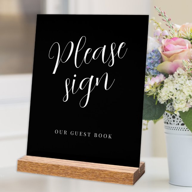 Please sign our wedding guest book black acrylic (Creator Uploaded)