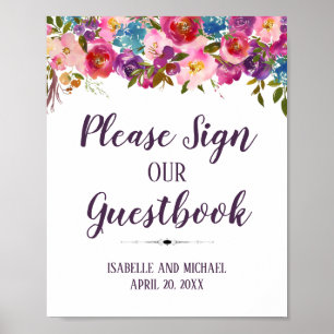 Please Sign Our Wedding Guestbook 8x10 Sign
