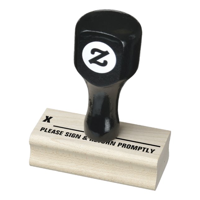 "PLEASE SIGN & RETURN PROMPTLY" Rubber Stamp (Stamp)