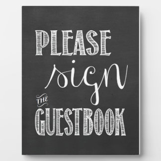 Please Sign the Guestbook Chalkboard Wedding Sign Plaque