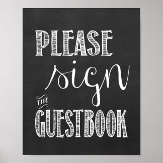 Please Sign the Guestbook Wedding Chalkboard Sign