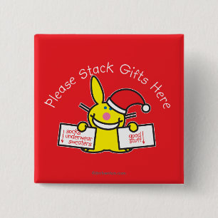 Please Stack Gifts Here 15 Cm Square Badge