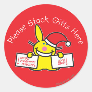 Please Stack Gifts Here Classic Round Sticker