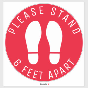 Please Stand 6 Feet Apart Safety Floor Circles