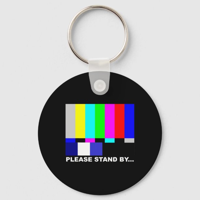 Please Stand By Television Tv Test Pattern Hallowe Key Ring (Front)
