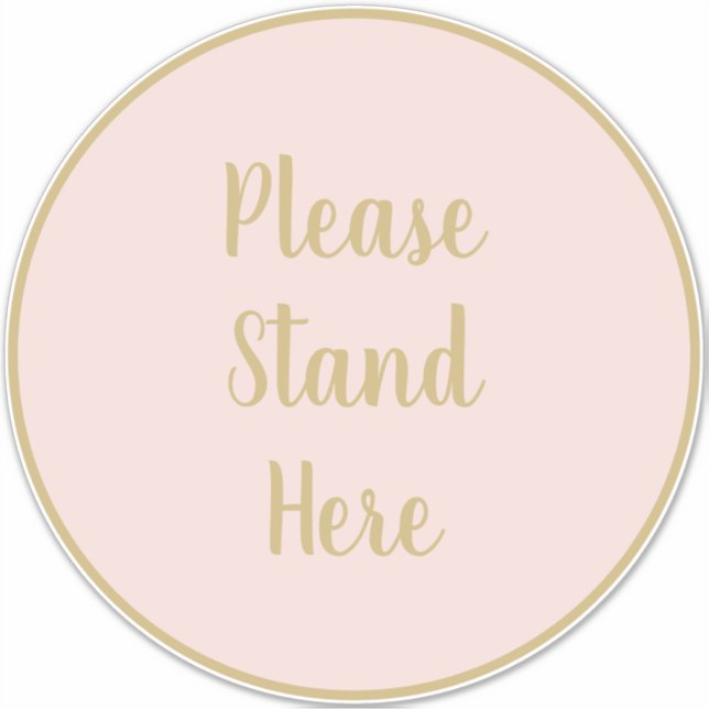 Please stand here blush pink custom script floor (Front)