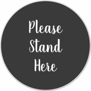 Please stand here covid black large floor circle
