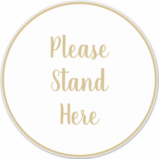 Please stand here custom gold text Floor Circle (Front)
