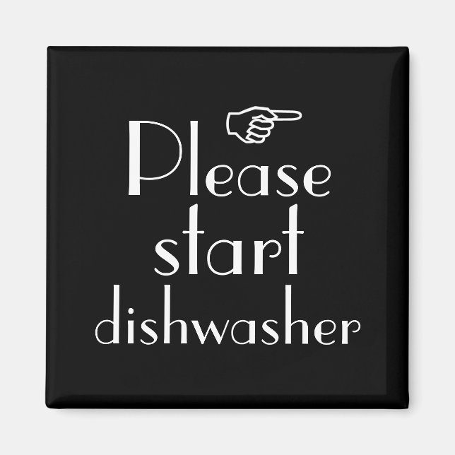 Please Start Dishwasher magnet template (Front)