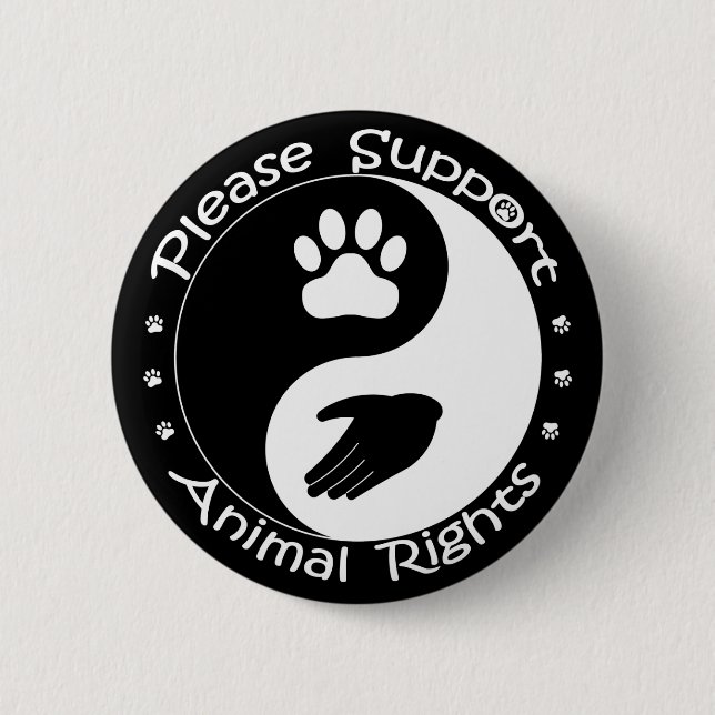 Please Support Animal Rights Button (Front)