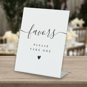 Please Take A Favour Black And White Modern Script Pedestal Sign