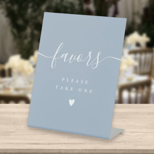 Please Take A Favour Dusty Blue Modern Script Pedestal Sign