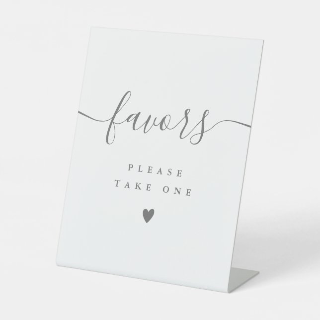 Please Take A Favour Grey Modern Script Pedestal Sign (Front)