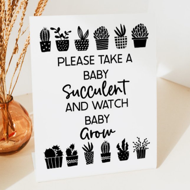"Please Take A Succulent" Baby Shower Favour Sign (Creator Uploaded)