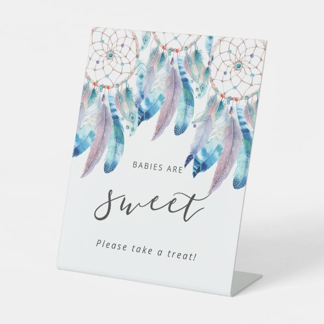 Please Take a Treat Sign Boho Baby Shower Favours (Front)