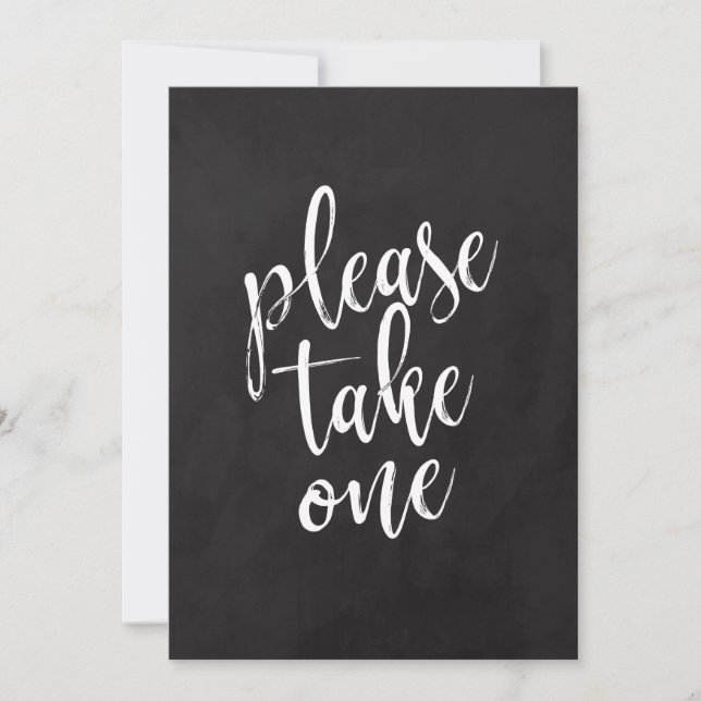 Please Take One Affordable Chalkboard Wedding Sign (Front)
