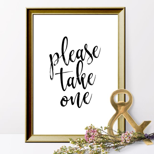 Please Take One  Black and White 8x10 Wedding Sign (Creator Uploaded)