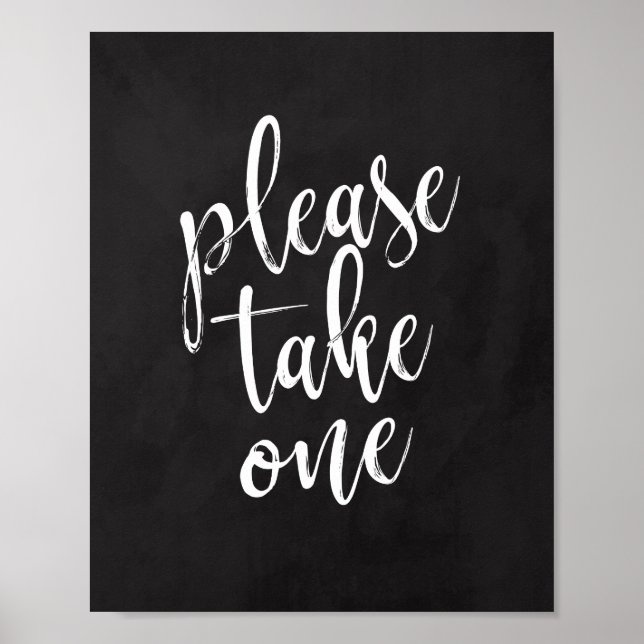 Please Take One Chalkboard 8x10 Wedding Sign (Front)
