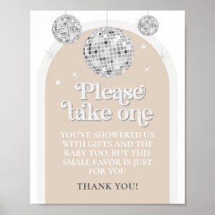 Please take one favour Sign Disco Ball Baby Shower