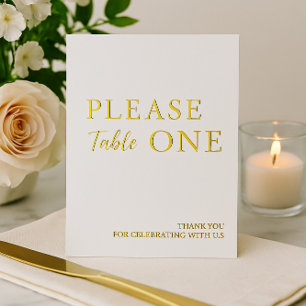 Please Take One Minimalist Wedding Favor Foil Sign