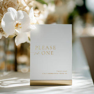 Please Take One Minimalist Wedding Favor Foil Sign