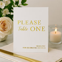 Please Take One Minimalist Wedding Favour Foil Sig