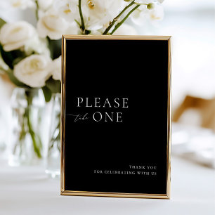 Please Take One Minimalist Wedding Favour Sign Invitation