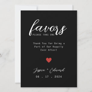 Please Take One Wedding Favour Simple Elegant Sign
