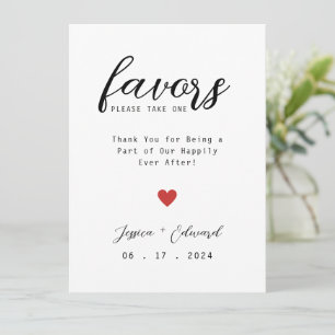 Please Take One Wedding Favour Simple Elegant Sign