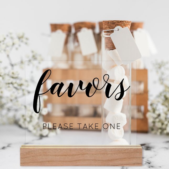 Please Take One Wedding Favours  Acrylic Sign (Please Take One Wedding Favors Acrylic Sign)