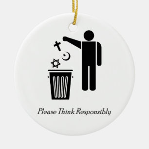 Please Think Responsibly Ceramic Tree Decoration