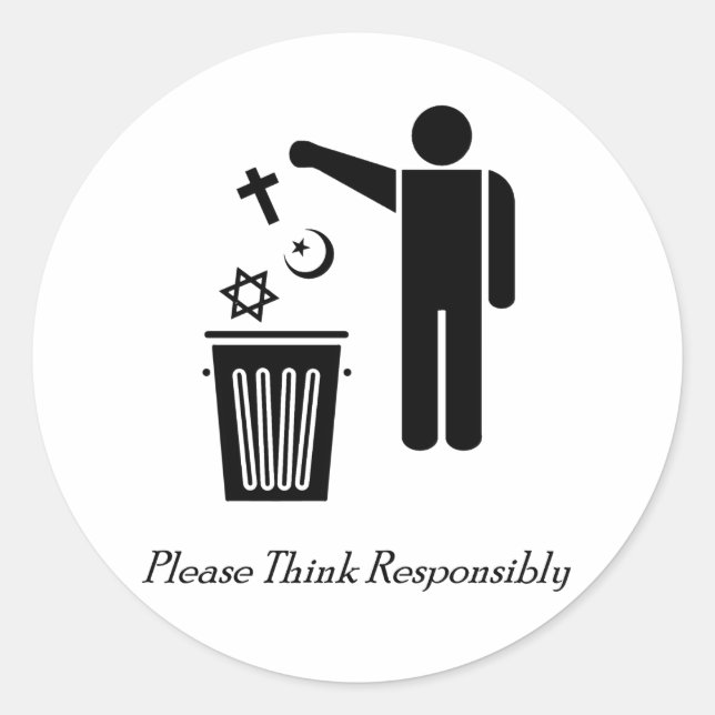 Please Think Responsibly Classic Round Sticker (Front)