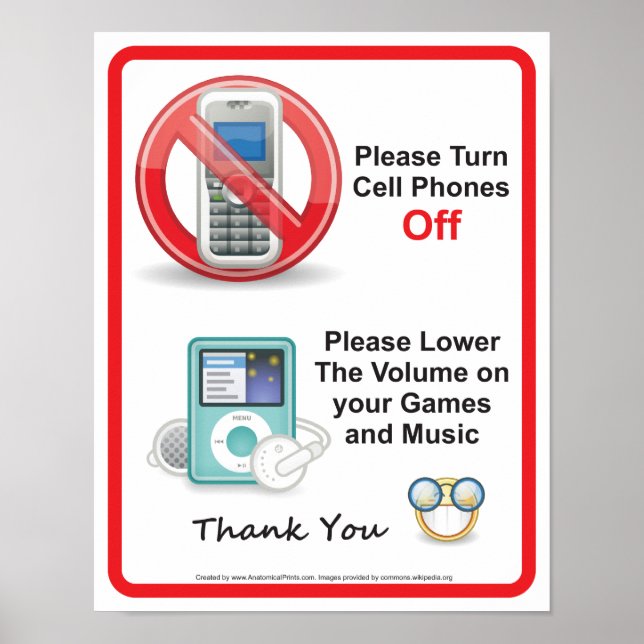 Please Turn Off Cell Phones Office Sign (Front)