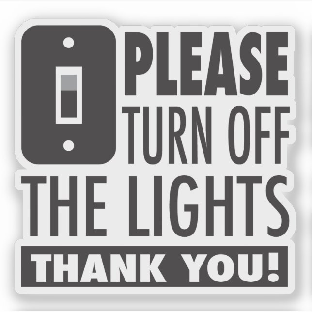 Please turn off the lights shape sticker (Front)
