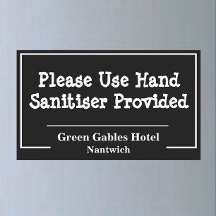 Please Use Hand Sanitiser. Hotel Bathroom Rectangular Sticker