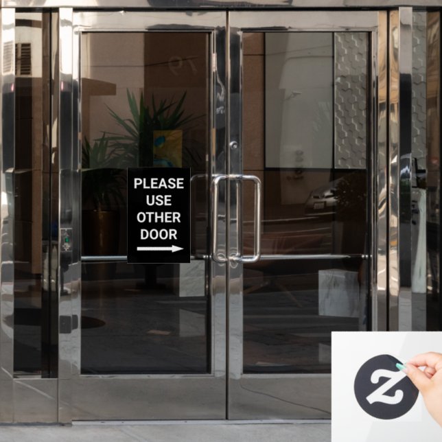Please Use Other Door Right Arrow Black Business (Office Door)